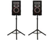 Technical Pro VMPR8 Speakers and Stands 1400 Watts PA DJ Karaoke Studio Home VMPR8SET1