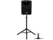 Podium Pro Audio PP1207A Bluetooth 12 Active Speaker Mic and Stand USB SD MP3 600W New PP1207A1SET2