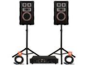 Technical Pro VMPR8 Speakers Amp Stands and Cables 1400 Watts PA DJ Karaoke VMPR8SET2