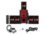 Theater Solutions TS521 Home 5.1 Speaker System with USB Bluetooth Optical Input and 2 Ext. Cables