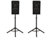 Podium Pro E1200C Passive Speakers 12 Three Way Pair and Stands 1000W PA DJ Karaoke 1200CSET1