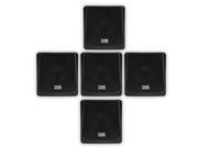 Acoustic Audio AA051B Mountable Indoor or Outdoor Speakers Black Bookshelf 5 Piece Set AA051B 5S