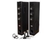 Acoustic Audio TSi450 Bluetooth Powered Floorstanding Tower Multimedia Speakers with Optical Input and Mics TSi450DM2