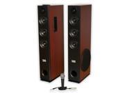 Acoustic Audio TSi550 Bluetooth Powered Floorstanding Tower Home Multimedia Speaker Pair and Mic TSi550M1
