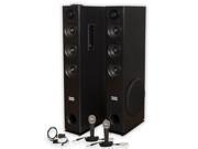 Acoustic Audio TSi350 Bluetooth Powered Floorstanding Tower Multimedia Speakers with Optical Input and Mics TSi350DM2