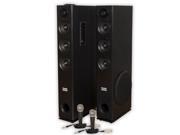 Acoustic Audio TSi350 Bluetooth Powered Floorstanding Tower Home Multimedia Speaker Pair and Mics TSi350M2