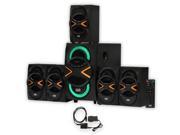 Acoustic Audio AA5210 Home Theater 5.1 Speaker System with Bluetooth LEDs FM Tuner and Optical Input