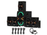 Acoustic Audio AA5210 Home 5.1 Speaker System with Bluetooth LEDs FM Optical Input and 5 Ext. Cables