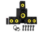 Theater Solutions TS518 Bluetooth Home 5.1 Speaker System FM Tuner Optical Input 5 Ext. Cables