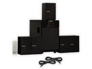 Theater Solutions TS509 Home Theater 5.1 Speaker Surround System with Two 25 Extension Cables