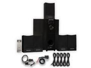 Theater Solutions TS511 Home 5.1 Speaker System with Bluetooth Optical Input and 5 Extension Cables