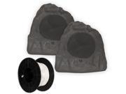 Theater Solutions 2R8L Outdoor Lava 8 Rock 2 Speaker Set with Wire for Yard Pool Spa Garden