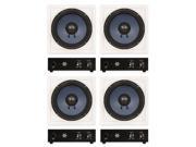 Blue Octave RW10 In Wall 10 Passive Subwoofer Speakers Home Theater 4 Sub and 4 Amp Set