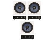 Blue Octave RW10 In Wall 10 Passive Subwoofer Speakers Home Theater 3 Sub and 3 Amp Set