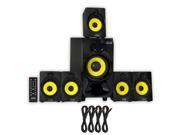 Theater Solutions TS518 Bluetooth Home Theater 5.1 Speaker System with FM Tuner and 4 Extension Cables