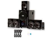 Acoustic Audio AA5160 Home Theater 5.1 Speaker System with USB Bluetooth FM and 4 Extension Cables