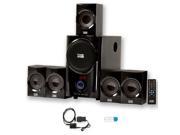 Acoustic Audio AA5160 Home Theater 5.1 Speaker System with USB Bluetooth Optical Input and FM Tuner