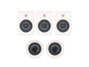 Blue Octave BH 625 In Wall and In Ceiling 6.5 Speakers Home Theater Surround Sound 5 Speaker Set