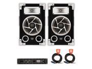Acoustic Audio GX 400 DJ Speakers Amplifier and Cables 2 Way for PA Karaoke Home