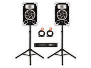 Acoustic Audio GX 400 DJ Speakers Amplifier Stands and Cables 2 Way for PA Karaoke Home