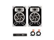 Acoustic Audio GX 450 DJ Speakers Amplifier and Cables 2 Way for PA Karaoke Home