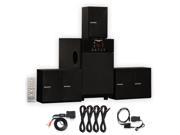 Theater Solutions TS509 Home 5.1 Speaker System with Bluetooth Optical Input and 4 Extension Cables