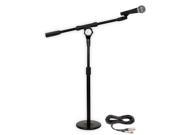 Podium Pro Audio PP58 Dynamic Microphone and Cable with Tabletop Boom Stand and EZ Clip New PMS4MC2