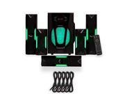 Theater Solutions TS524 Deluxe 5.1 Speaker System with LED Lights and 5 Extension Cables