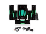 Theater Solutions TS524 Deluxe 5.1 Speaker System with LED Lights Bluetooth and 2 Ext. Cables