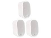 Theater Solutions TS38W Mountable Indoor or Outdoor Speakers White Bookshelf 3 Piece Pack TS38W 3S