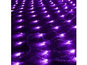 GBB 110V 204LED Mesh Net String Party Lights For Christmas Halloween Wedding decoration. 8 different modes Purple 3m x 2m 9.8ft x 6.5ft