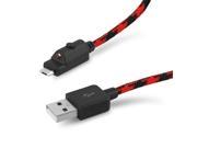 Verizon Braided Charge and Sync Cable for micro USB Black Red Universal