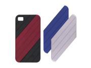 Ventev VersaDUO Snap On Case for iPhone 4 Black with Blue Red Silver Inlay