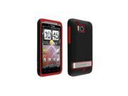 Verizon Silicone Double Cover Case for HTC ThunderBolt ADR6400 Red Black