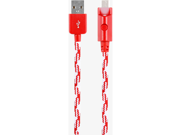 Verizon Braided Charge and Sync Cable for micro USB Red White Universal