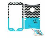 Cell Armor Rocker Series Snap On Protector Case for Apple iPhone 6 Plus Black Anchor Black and White Chevron on Blue