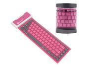 Pink Roll up Silicon Bluetooth Keyboard For Apple iPad2 3 4 Mini2 3 4 iPad Air Air 2