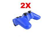 2 Pack Wireless Bluetooth Game Controller for SONY PS3 Blue Blue