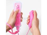 New Wiimote Remote and Nunchuck Controller Set fr Nintendo Wii Game Case Skin Pink