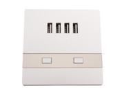 AC110 250V 4 USB Charging Wall Socket With LED Luminous Lights White