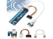 USB 3.0 PCI E Express 1x to 16x Extender Riser Board Card Adapter w SATA Cable