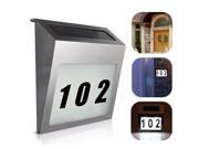 Stainless Solar Powered Led Lamp House Door Illuminated Number Light Wall Plaque