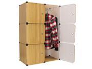 6 Cube DIY Stackable Panel Closet Organizers Storage Interlocking Shelf Modular Brown