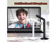 3.5mm Condenser Microphone Mic Recording Stand For PC Laptop Desktop Skype MSN Black White