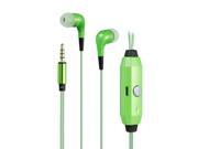 3.5mm Colorful Glow LED Dynamic Flash Light Stereo Earphone Earbud Headphone Headset W Mic Green