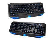 NEW! Blue LED Illuminated Ergonomic Backlight Gaming Game USB Wired Keyboard On Off