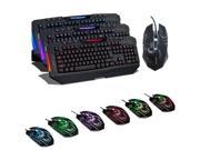 NEW! 3 Backlight Colors Red Blue Purple Gaming Keyboard 2400DPI 6D Game Mouse