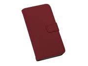 PU Leather Side Flip Open Cover Stand Case with Cad Holders for iPhone 5 Red