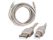 15Ft. USB 2.0 A Male to B Male Printer Scanner Cable Beige UL Listed USB2 15AB