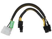 Athena Power Dual 4 pin Molex to Dual 8 pin 6 2 PCI Express Cable Cable PCIE4628